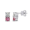 Green Pink Full Moissanite Diamonds Stud Earrings - Rokshok