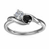 0.3 CT Moissanite Ring with Black Stone - Rokshok