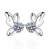 Ribbon Bowknot Tie Moissanite Stud Earrings - Rokshok