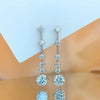 Long Tassel Full Moissanite Dangle Earrings - Rokshok