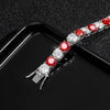 Red White Moissanite Diamond Tennis Bracelet - Rokshok