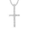 Moissanite Tennis Necklace with Cross Pendant - Rokshok
