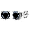 Unisex Cut Square Stud Earrings 1CT Black Moissanite - Rokshok