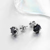 Black Round Cut Moissanite Diamond Stud Earrings - Rokshok