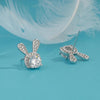 Cute Rabbit Moissanite Stud Earrings - Rokshok