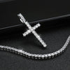 Moissanite Tennis Necklace with Cross - Rokshok