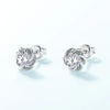 5mm Rose Flower Shape Moissanite Stud Earrings - Rokshok