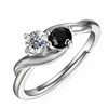 0.3 CT Moissanite Ring with Black Stone - Rokshok