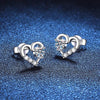 4mm Heart-shape Moissanite Diamond Stud Earrings - Rokshok