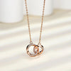 Rose Gold 2-Circles Mobius Moissanite Diamond Pendant Necklace - Rokshok
