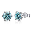 2 CT Classic Six Claw Colored Moissanite Stud Earrings - Rokshok