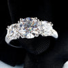 2 - 5ct 3-stones Moissanite Diamond Ring - Rokshok