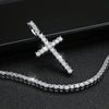Moissanite Tennis Necklace with Cross Pendant - Rokshok