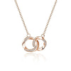 Rose Gold 2-Circles Mobius Moissanite Diamond Pendant Necklace - Rokshok