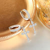 Moissanite Cross Pendant Earrings - Rokshok
