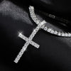 Moissanite Tennis Necklace with Cross Pendant - Rokshok