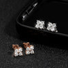4 Stones Round Moissanite Stud Earrings - Rokshok