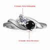 0.3 CT Moissanite Ring with Black Stone - Rokshok