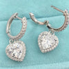Heart Shape Moissanite Diamond Hoop Earrings - Rokshok