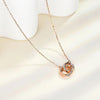 Rose Gold 2-Circles Mobius Moissanite Diamond Pendant Necklace - Rokshok