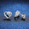 4mm Heart-shape Moissanite Diamond Stud Earrings - Rokshok