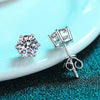 6 Claws Round Moissanite Stud Earrings - Rokshok