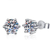 6 Claws Round Moissanite Stud Earrings - Rokshok