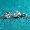 6 Claws Round Moissanite Stud Earrings - Rokshok