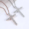 3mm Round Cut Moissanite Cross Pendants Necklace - Rokshok