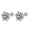 Moissanite Round Cut Screw Ear Studs Earrings - Rokshok