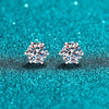 Moissanite Round Cut Screw Ear Studs Earrings - Rokshok