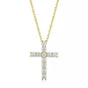 3mm Round Cut Moissanite Cross Pendants Necklace - Rokshok