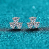 0.6CT Moissanite Plum Flower Stud Earrings - Rokshok