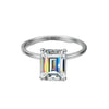 4ct Emerald Moissanite Ring plated 18k White Gold - Rokshok