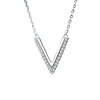 0.19 Carat V-Shape Moissanite Diamond Pendant Necklace - Rokshok