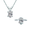 3CT Oval Moissanite Ring Pendant - Rokshok