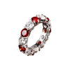 White Red Moissanite Eternity Rings - Rokshok
