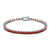 3-6.5MM Garnet Red All Moissanite Diamond Tennis Bracelet - Rokshok