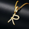 Moissanite Capital Letters Initial Necklace Pendants - Rokshok