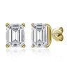 KNOBSPIN D VVS1 Emerald Cut Moissanite Earring s925 Sterling Sliver Plated with 18k White Gold Earrings for Women Fine Jewelry - Rokshok