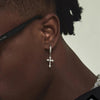 Cross Moissanite Diamond Hoop Earrings - Rokshok