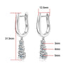 KNOBSPIN D VVS1 Full Moissanite Pandent Earrings for Women Engagement Wedding Fine Jewelry with GRA s925 Sterling Sliver Earring - Rokshok