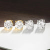 KNOBSPIN D VVS1 Round Moissanite Earring s925 Sterling Sliver Plated with 18k Gold Earrings for Women Wedding Fine Jewelry Gift - Rokshok