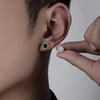 6mm Black White Round Halo Moissanite Stud Earrings - Rokshok