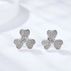 Original Clover Full Moissanite Diamond Stud Earrings 925 Sterling Silver Plated 18k White Gold Earring for Women Gift KUTPF - Rokshok