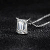KNOBSPIN D VVS1 6x8mm 2ct Emerald Cut Moissanite Pendant Necklaces for women Sparkling Wedding Jewelry GRA s925 Sliver Necklace - Rokshok