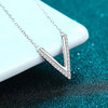 KUTPF 0.19 Carat V-Shape Moissanite Diamond Pendant Necklaces for Women 925 Silver Plated 18K Gold Collarbone Neck Fine Jewelry - Rokshok