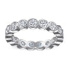 KUTPF 3mm Round Bubble Moissanite Diamond Rings Band S925 Sterling Silver Stackable Eternity Wedding Engagement Ring for Women - Rokshok