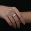 KUTPF Triple Row Moissanite Ring Band 925 Sterling Silver 1.5mm Full Diamond Eternity Rings GRA Certified Fine Jewelry for Women - Rokshok
