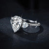 Luxury Pear-Shape All Moissanite Engagement Ring 925 Sterling Silver 6.72 Carat Water Drop Diamond Rings Wedding Band for Women - Rokshok